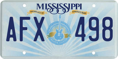 MS license plate AFX498