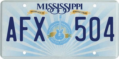 MS license plate AFX504
