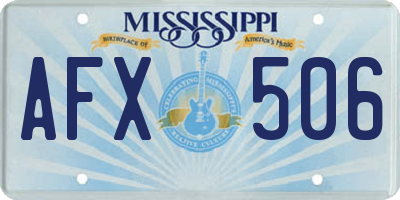 MS license plate AFX506