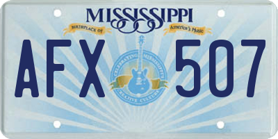 MS license plate AFX507