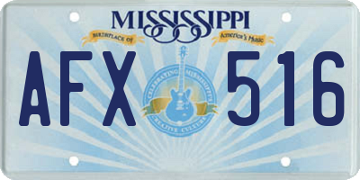 MS license plate AFX516