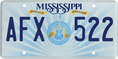 MS license plate AFX522