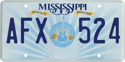MS license plate AFX524