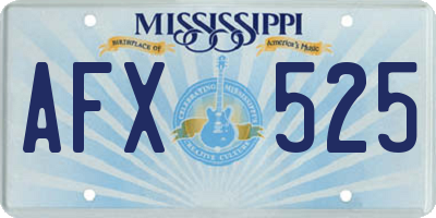 MS license plate AFX525