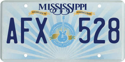 MS license plate AFX528