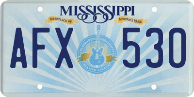 MS license plate AFX530