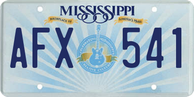 MS license plate AFX541