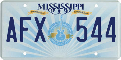 MS license plate AFX544