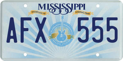 MS license plate AFX555