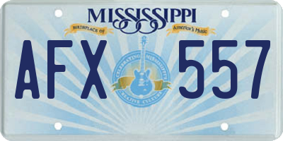 MS license plate AFX557