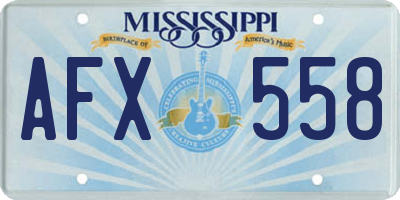 MS license plate AFX558