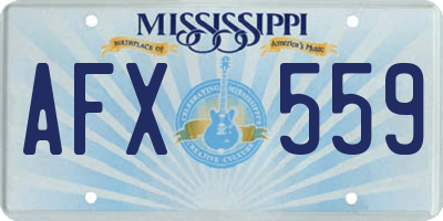 MS license plate AFX559