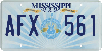 MS license plate AFX561