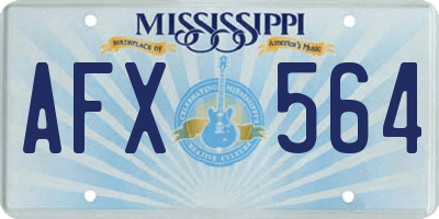 MS license plate AFX564