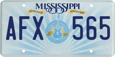 MS license plate AFX565