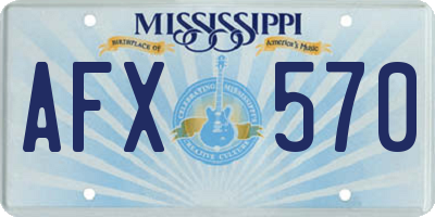 MS license plate AFX570