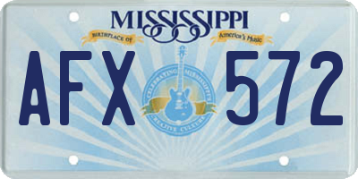 MS license plate AFX572
