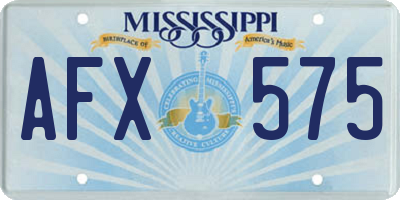 MS license plate AFX575