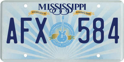 MS license plate AFX584