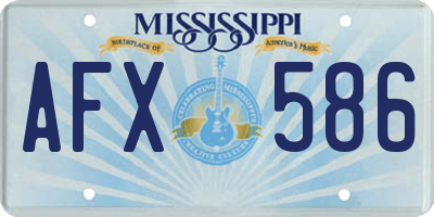 MS license plate AFX586