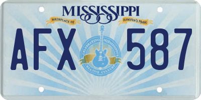 MS license plate AFX587