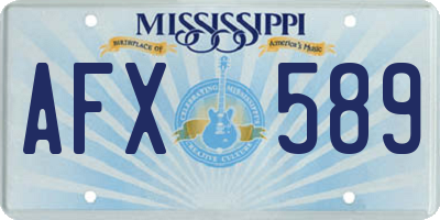 MS license plate AFX589