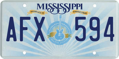 MS license plate AFX594