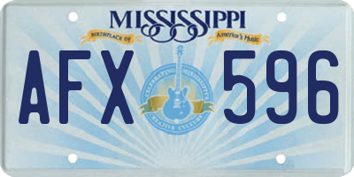 MS license plate AFX596