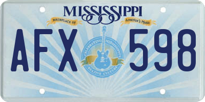 MS license plate AFX598
