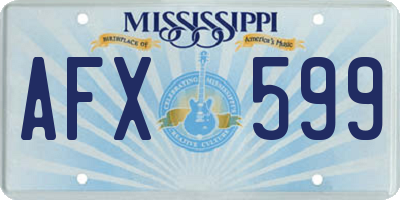 MS license plate AFX599