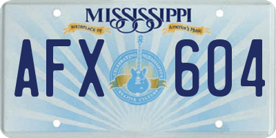 MS license plate AFX604