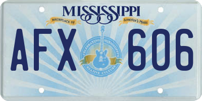 MS license plate AFX606