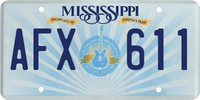 MS license plate AFX611