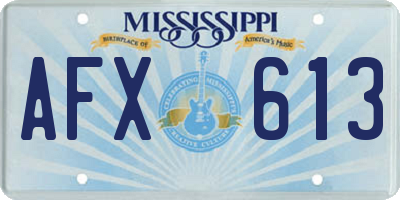 MS license plate AFX613