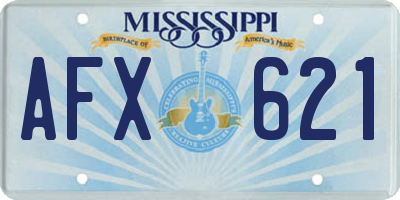 MS license plate AFX621