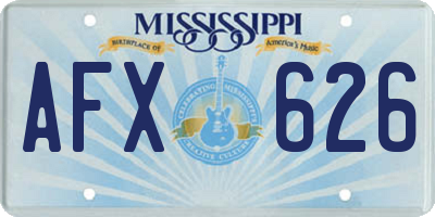 MS license plate AFX626