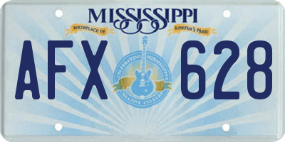 MS license plate AFX628
