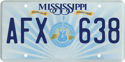 MS license plate AFX638
