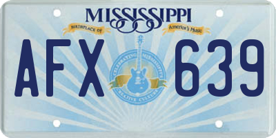 MS license plate AFX639