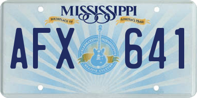 MS license plate AFX641