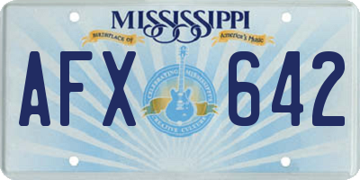 MS license plate AFX642