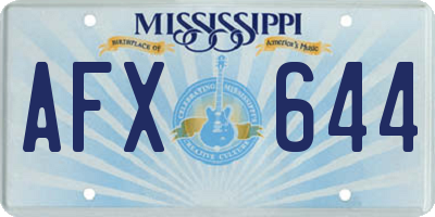 MS license plate AFX644