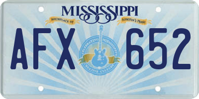 MS license plate AFX652