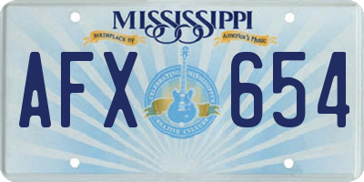 MS license plate AFX654