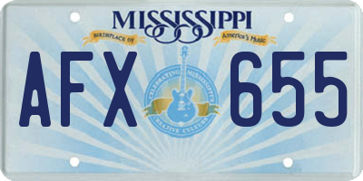 MS license plate AFX655