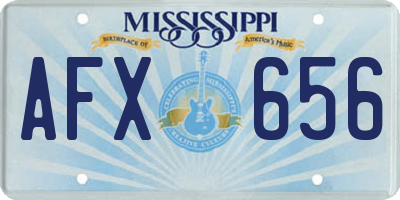 MS license plate AFX656