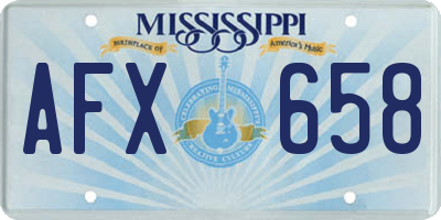 MS license plate AFX658