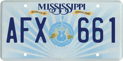MS license plate AFX661