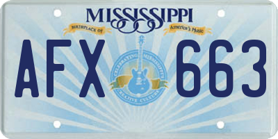 MS license plate AFX663