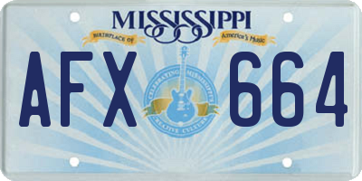 MS license plate AFX664